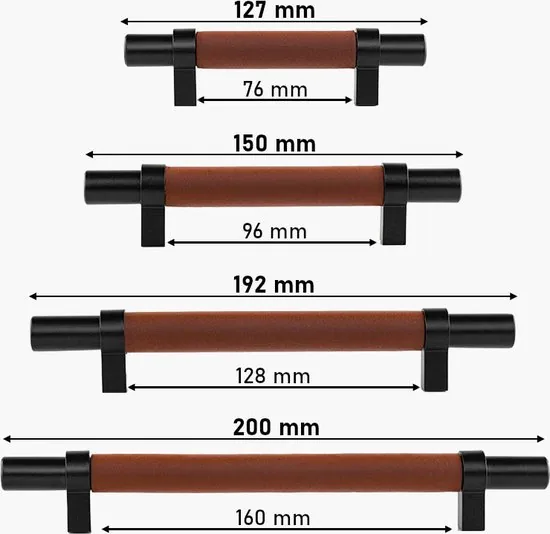 Brute Strength - Leren handgrepen - 96 mm hartafstand - 12 stuks thumbnail 8