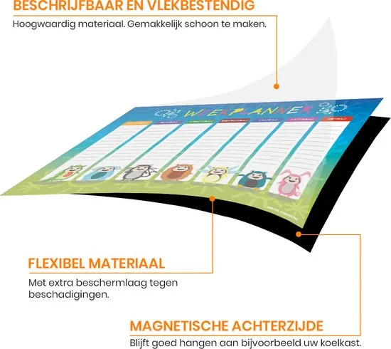 Brute Strength - Magnetisch Weekplanner whiteboard (9) - A3 - Planbord - Dagplanner kind - To Do Planner kinderen thumbnail 3