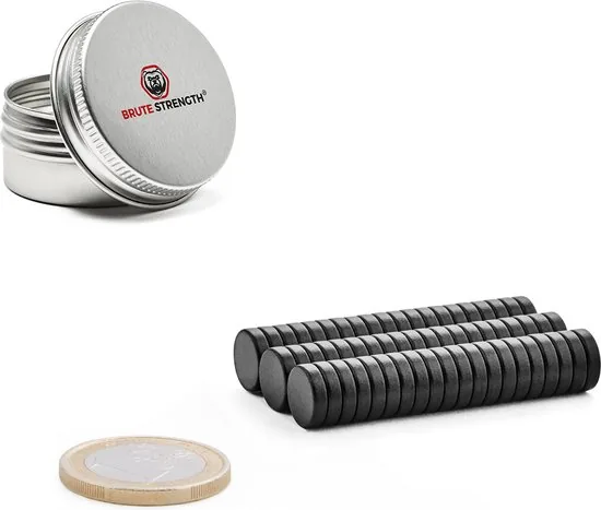 Brute Strength - Super sterke magneten - Rond - 8 x 2 mm - 60 Stuks - Zwarte magneten - Neodymium magneet sterk thumbnail 4