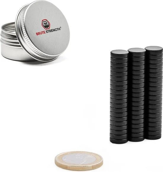 Brute Strength - Super sterke magneten - Rond - 8 x 2 mm - 60 Stuks - Zwarte magneten - Neodymium magneet sterk thumbnail 5