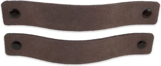 Leren handgrepen van zacht suede - Grijs - 4 stuks - 16,5 x 2,5 cm - incl. 3 kleuren schroeven - Handgrepen leer - Leren meubelgreep thumbnail 6