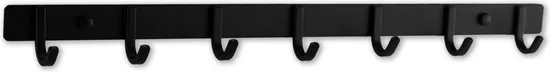 Brute Strength - RVS Kapstok 7 - haaks - 54 cm - Mat Zwart - Wandkapstok - Hangende Design Muurkapstok thumbnail 4