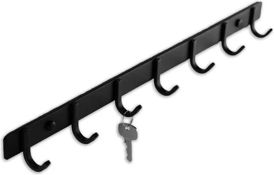 Brute Strength - RVS Kapstok 7 - haaks - 54 cm - Mat Zwart - Wandkapstok - Hangende Design Muurkapstok thumbnail 5