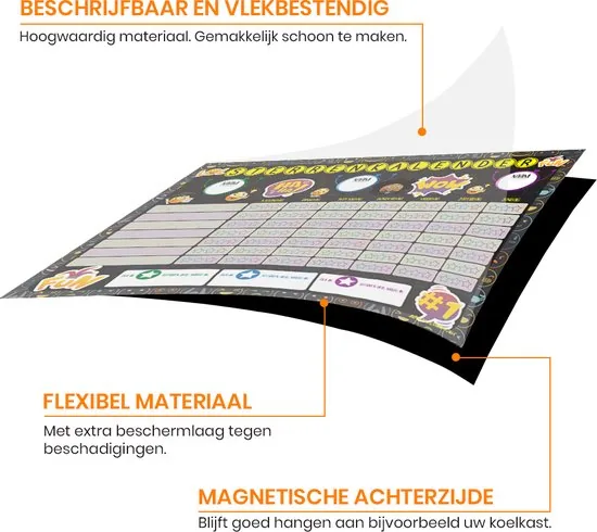 Brute Strength - Magnetisch Beloningssysteem (50) - A3 - Beloningskalender - Planborden - Weekplanner kind - Zindelijkheidstraining thumbnail 4