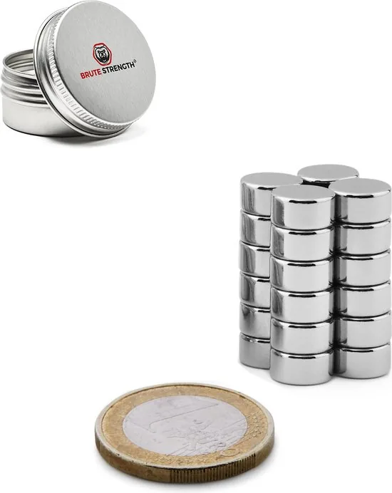 Brute Strength - Super sterke magneten - Rond - 10 x 5 mm - 20 Stuks - Geschikt voor radiatorfolie - Neodymium magneet sterk thumbnail 5