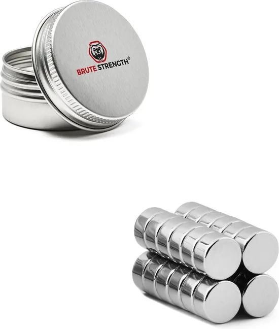 Brute Strength - Super sterke magneten - Rond - 10 x 5 mm - 20 Stuks - Geschikt voor radiatorfolie - Neodymium magneet sterk thumbnail 6