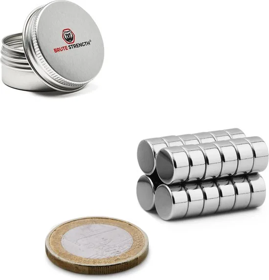 Brute Strength - Super sterke magneten - Rond - 10 x 5 mm - 20 Stuks - Geschikt voor radiatorfolie - Neodymium magneet sterk thumbnail 7