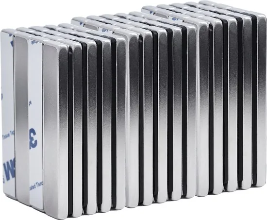 Brute Strength - Super sterke zelfklevende 3M magneetstrip - Vierkant - 60 x 10 x 4 mm - 60 Stuks - Kleef Magneten - Neodymium magneetstrip sterk - Afbeelding 1