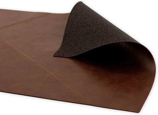 Brute Strength - PU Leren Placemats - Set van 6 stuks - Cognac - 43 x 30 cm - Onderleggers - Kunstleer Bordenmat thumbnail 4
