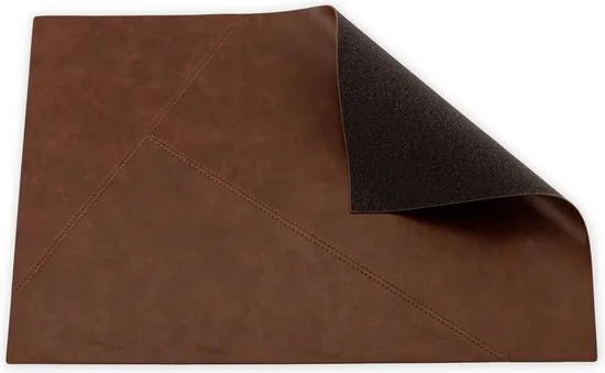 Brute Strength - PU Leren Placemats - Set van 6 stuks - Cognac - 43 x 30 cm - Onderleggers - Kunstleer Bordenmat thumbnail 6