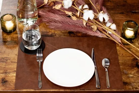 Brute Strength - PU Leren Placemats - Set van 6 stuks - Cognac - 43 x 30 cm - Onderleggers - Kunstleer Bordenmat thumbnail 8