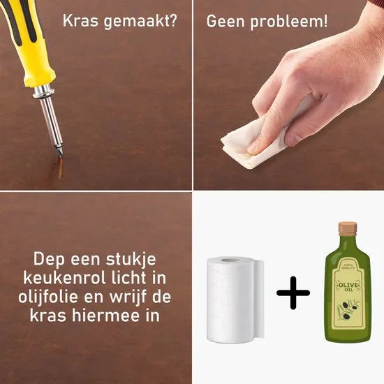 Brute Strength - PU Leren Placemats - Set van 6 stuks - Cognac - 43 x 30 cm - Onderleggers - Kunstleer Bordenmat thumbnail 11