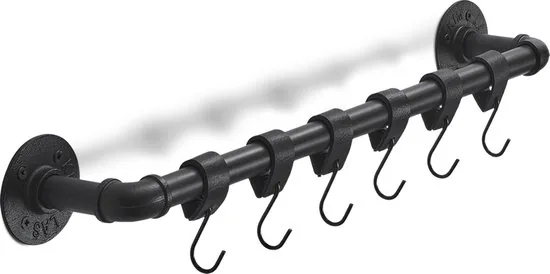 Brute Strength - Leren S-haak hangers - Zwart - 24 stuks - 12,5 x 2,5 cm - Zwart zilver - Leer thumbnail 4