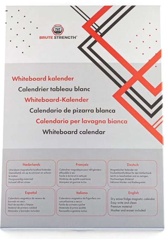 Brute Strength - Magnetisch Weekplanner whiteboard (8) - A4+ (33 x 21 cm) - Planbord - Familieplanner - Gezinsplanner - To Do thumbnail 2
