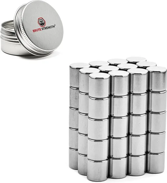 Brute Strength - Super sterke magneten - Rond - 10 x 10 mm - 60 Stuks - Geschikt voor radiatorfolie - Neodymium magneet sterk thumbnail 3