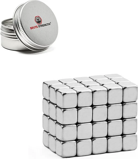 Brute Strength - Super sterke magneten - Vierkant - 5 x 5 x 5 mm - 60 Stuks - Neodymium magneet sterk - Magneten koelkast thumbnail 5