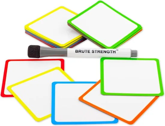 Whiteboard  Scrum Magneten met stift - 25 stuks - Mix - 5 kleuren kader - 7,5 x 7,5cm - Post it notes voor Magneetbord en Koelkast - Afbeelding 1