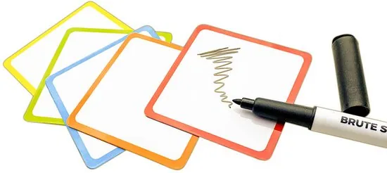 Whiteboard  Scrum Magneten met stift - 25 stuks - Mix - 5 kleuren kader - 7,5 x 7,5cm - Post it notes voor Magneetbord en Koelkast thumbnail 3