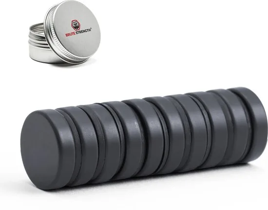 Brute Strength - Super sterke magneten - Rond - 20 x 5 mm - 10 Stuks - Zwarte magneten - Neodymium magneet sterk - Afbeelding 1