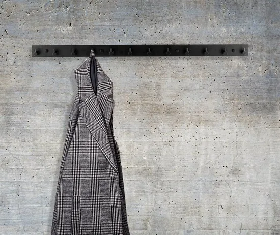 Brute Strength - RVS Kapstok 12 - haaks - 81 cm - Mat Zwart - Wandkapstok - Hangende Design Muurkapstok thumbnail 3