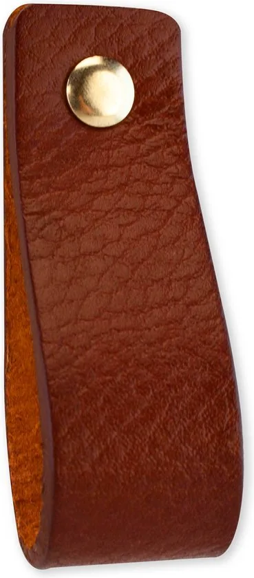 Leren handgrepen - Cognac - 2 stuks - 16,5 x 2,5 cm - incl. 3 kleuren schroeven - Handgrepen leer - Leren meubelgreep thumbnail 3