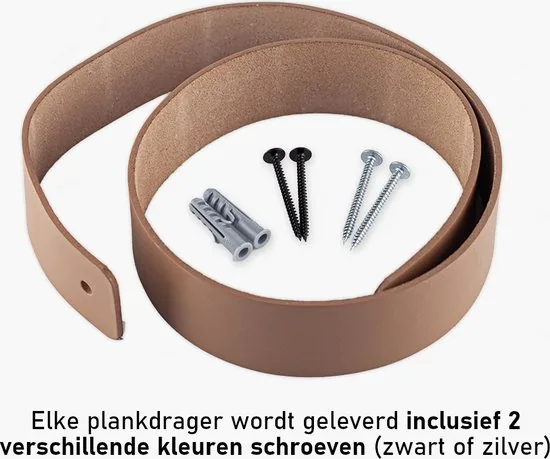 Leren plankdragers - Taupe - 4 stuks - Echt leer - Taupe plankendragers thumbnail 8