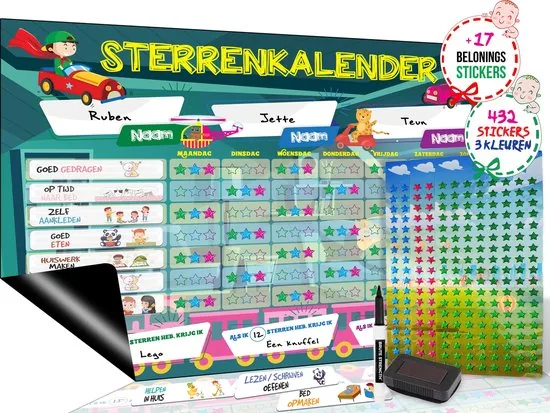 Brute Strength - Magnetisch Beloningssysteem (68) - A3 - Beloningskalender - Planborden - Weekplanner kind - Zindelijkheidstraining - Afbeelding 1