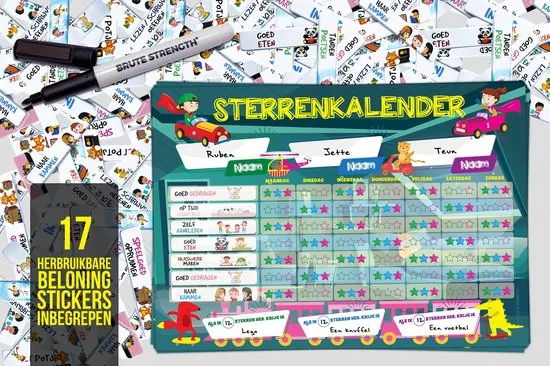 Brute Strength - Magnetisch Beloningssysteem (68) - A3 - Beloningskalender - Planborden - Weekplanner kind - Zindelijkheidstraining thumbnail 2