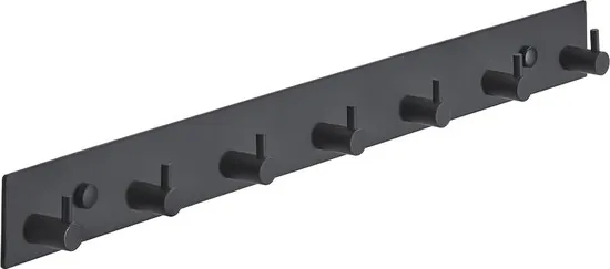 Brute Strength - RVS Kapstok - 7 haken - 46 cm - Mat Zwart - Wandkapstok - Hangende Design Muurkapstok - Afbeelding 1