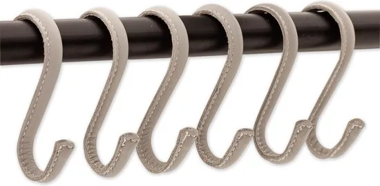 Brute Strength - Leren S-haken - Licht grijs - 2 stuks - Kledinghaak - Leer thumbnail 3
