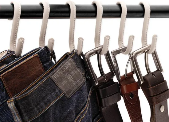 Brute Strength - Leren S-haken - Licht grijs - 2 stuks - Kledinghaak - Leer thumbnail 7