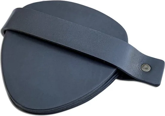 Brute Strength - Onderzetters voor glazen - Leer - Grijs - Semi Rond - 6 stuks - Grijze leren onderzetters thumbnail 3