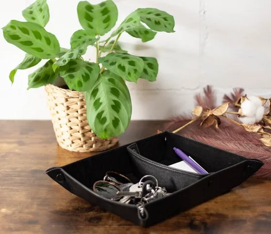 Brute Strength - Leren Opbergmandje 25 x 22 cm - Zwart - Bakjes Opbergen - Schaaltje - Opberg mandjes thumbnail 7