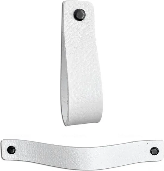 Leren handgrepen - Wit - 2 stuks - 20,0 x 2,5 cm - incl. 3 kleuren schroeven thumbnail 4