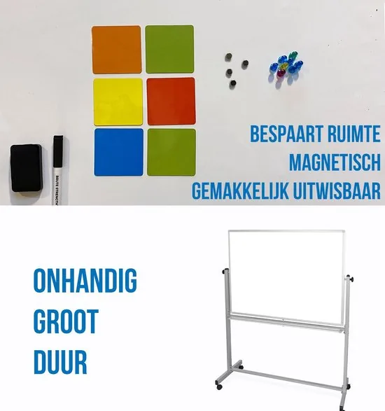 Brute Strength - Magnetisch Whiteboard (60x90 cm) Folie Zelfklevend met wisser - Weekplanner magneten en marker thumbnail 2
