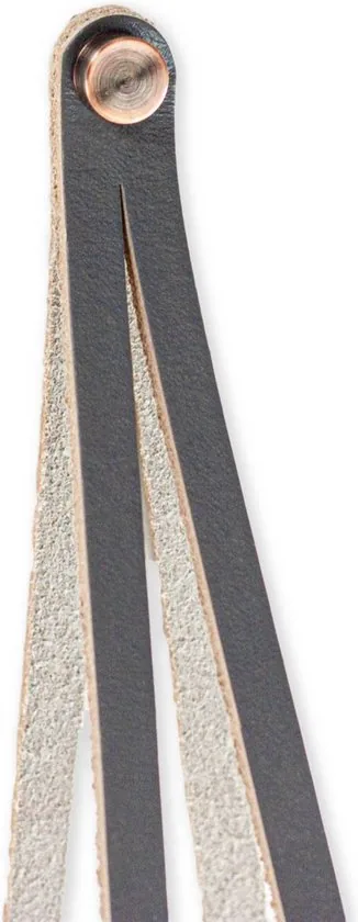 Leren plankdragers gesplitste draden - Grijs - 2 stuks - Echt lederen planken dragers thumbnail 8