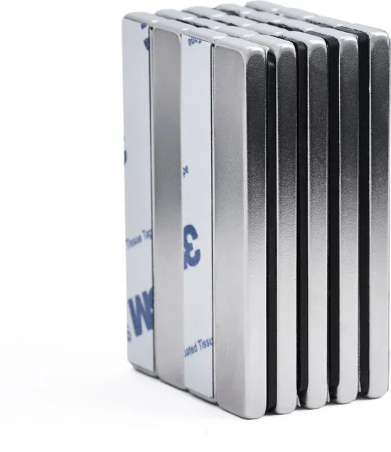Brute Strength - Super sterke zelfklevende 3M magneetstrip - Vierkant - 60 x 10 x 4 mm - 40 Stuks - Kleef Magneten - Neodymium magneetstrip sterk - Afbeelding 1