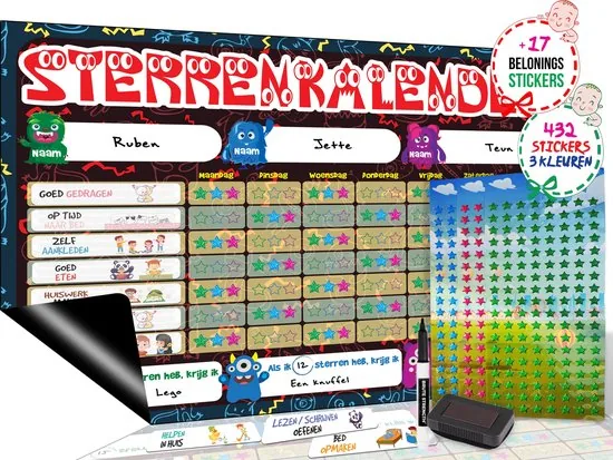 Brute Strength - Magnetisch Beloningssysteem (65) - A3 - Beloningskalender - Planborden - Weekplanner kind - Zindelijkheidstraining - Afbeelding 1