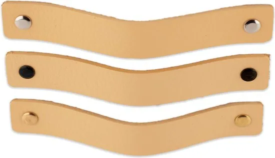 Leren handgrepen - Naturel - 4 stuks - 16,5 x 2,5 cm - incl. 3 kleuren schroeven thumbnail 4