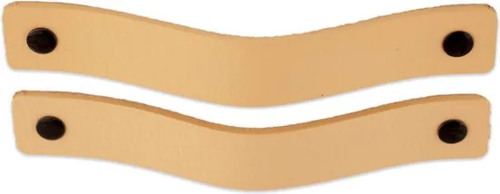 Leren handgrepen - Naturel - 4 stuks - 16,5 x 2,5 cm - incl. 3 kleuren schroeven thumbnail 5