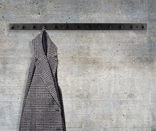 Brute Strength - RVS Kapstok 13 - haaks - 88 cm - Mat Zwart - Wandkapstok - Hangende Design Muurkapstok thumbnail 3