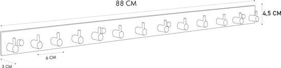 Brute Strength - RVS Kapstok 13 - haaks - 88 cm - Mat Zwart - Wandkapstok - Hangende Design Muurkapstok thumbnail 5