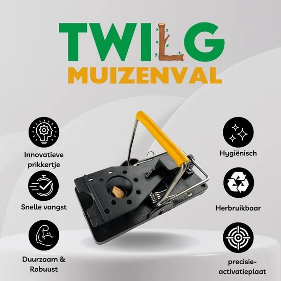 TWILG Muizenval - Muizenvallen - Muizenklem binnen en buiten - 6 stuks - Mouse trap - Muizengif Alternatief thumbnail 2