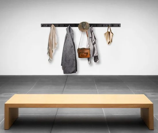 Brute Strength - RVS Kapstok 15 - haaks - 102 cm - Mat Zwart - Wandkapstok - Hangende Design Muurkapstok thumbnail 3