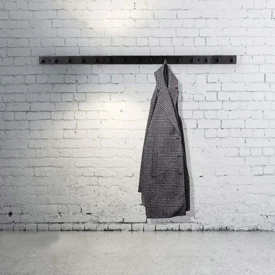 Brute Strength - RVS Kapstok 15 - haaks - 102 cm - Mat Zwart - Wandkapstok - Hangende Design Muurkapstok thumbnail 4