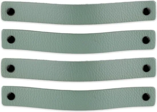 Leren handgrepen - Vaalgroen - 2 stuks - 20,0 x 2,5 cm - incl. 3 kleuren schroeven - Handgrepen leer - Leren meubelgreep thumbnail 7