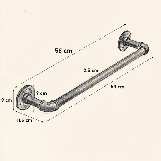 Brute Strength - Steigerbuis Kapstok - Wandkapstok - Kapstokhaak - Handdoekhaak - incl. 6 leren bandjes met S-haken - 58 cm - zwart thumbnail 6