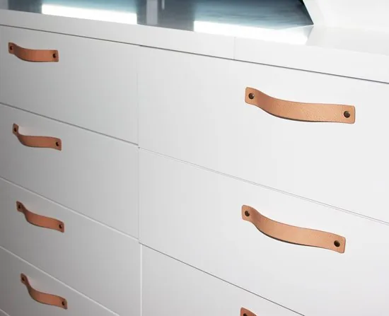 Leren handgrepen - Naturel - 4 stuks - 20,0 x 2,5 cm - incl. 3 kleuren schroeven - Handgrepen leer - Leren meubelgreep thumbnail 3