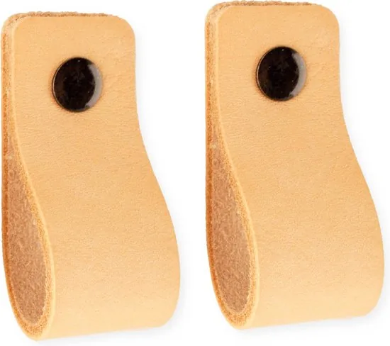 Leren handgrepen - Naturel - 12 stuks - 12,5 x 2,5 cm - incl. 3 kleuren schroeven - Handgrepen leer - Leren meubelgreep thumbnail 5