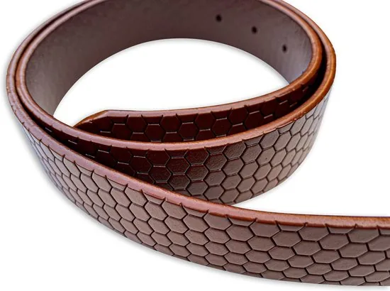 Brute Strength - Heren Broekriem - Leer - Honinggraat - Bruin - 85 cm - Leren broekriemen thumbnail 3